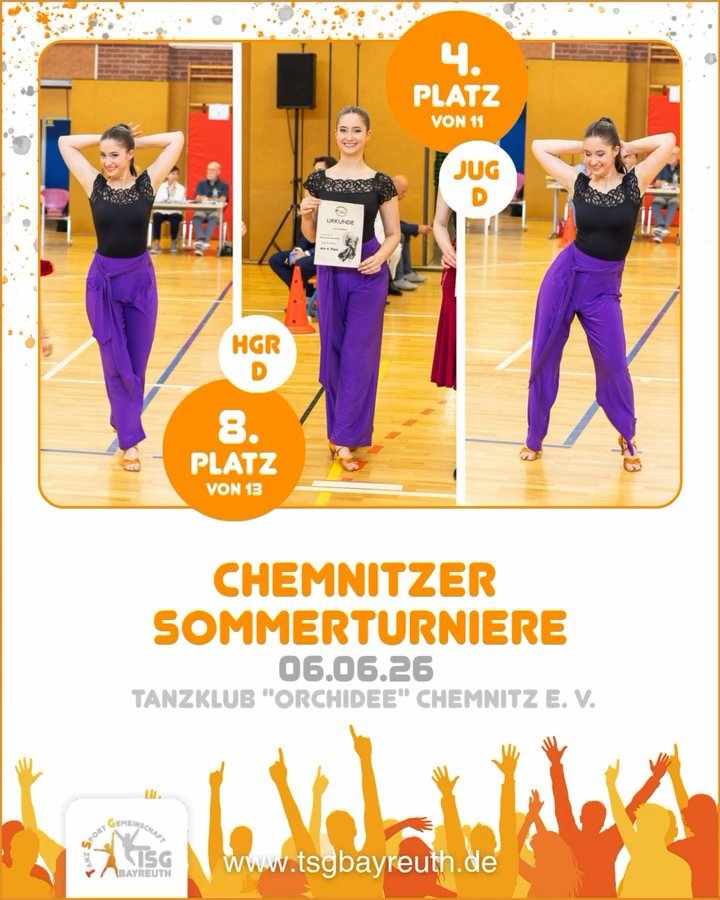 Chemnitzer Sommerturniere bei @tkorchidee für Leoni 💃☀️ In der Solo Hauptgruppe D Latein ertanzte si