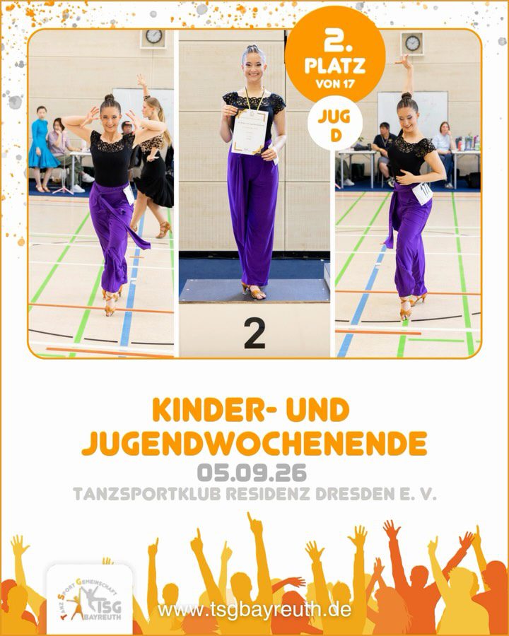 Kinder- & Jugendwochenende in Dresden 🎉💃 Leoni hat heute in Solo Jug D Latein einen tollen 2. Platz